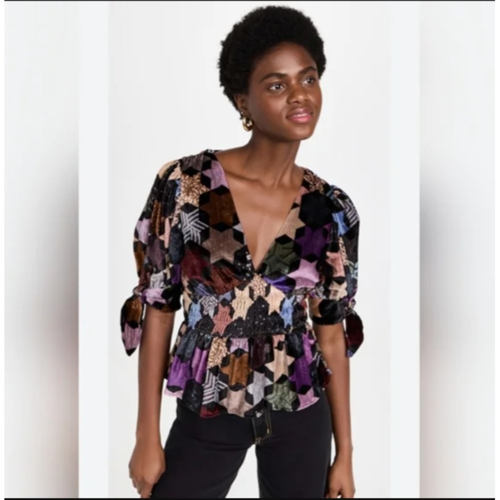 Sea‎ Top Velvet Multi Star Estella Smocked